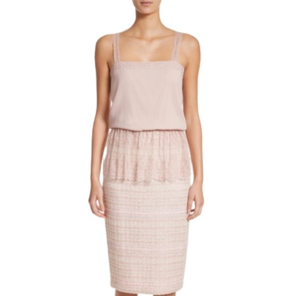 St. John Collection Crinkle Silk Georgette Camisole Swarovski crystal button - Picture 4 of 12